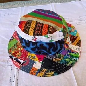 Patchwork bucket hat kitty bolt stealie syf grateful phish donuts ⭕️♻️?⚡️ Phish Donut Print Hemp and Cotton Hat main image 3